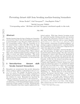 Preventing Dataset Shift from Breaking Machine-Learning Biomarkers