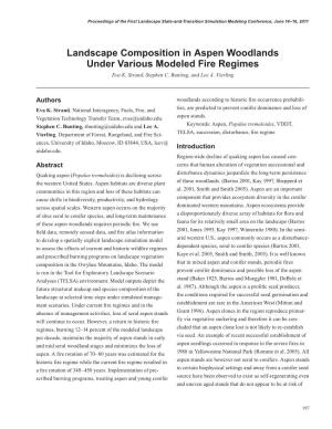 Landscape Composition in Aspen Woodlands Under Various Modeled Fire Regimes Eva K