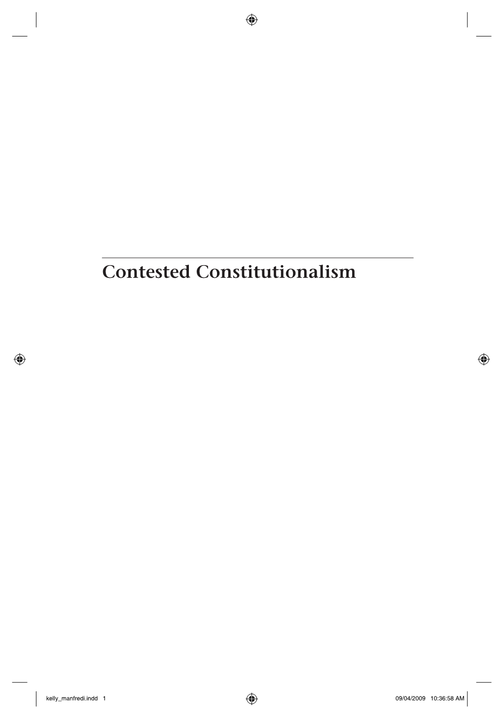 Contested Constitutionalism