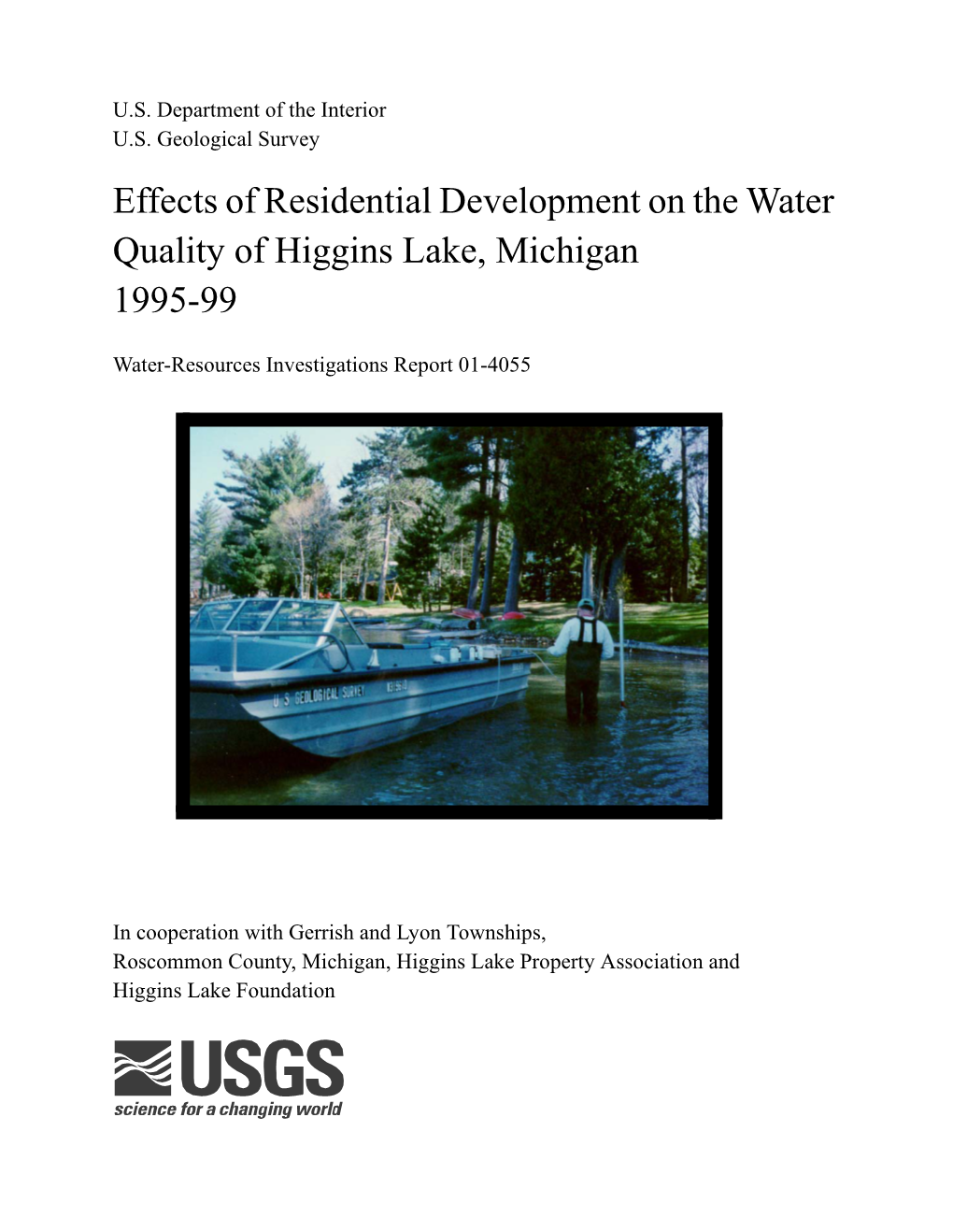Effects of Residential Development on the Water Quality of Higgins Lake, Michigan 1995-99