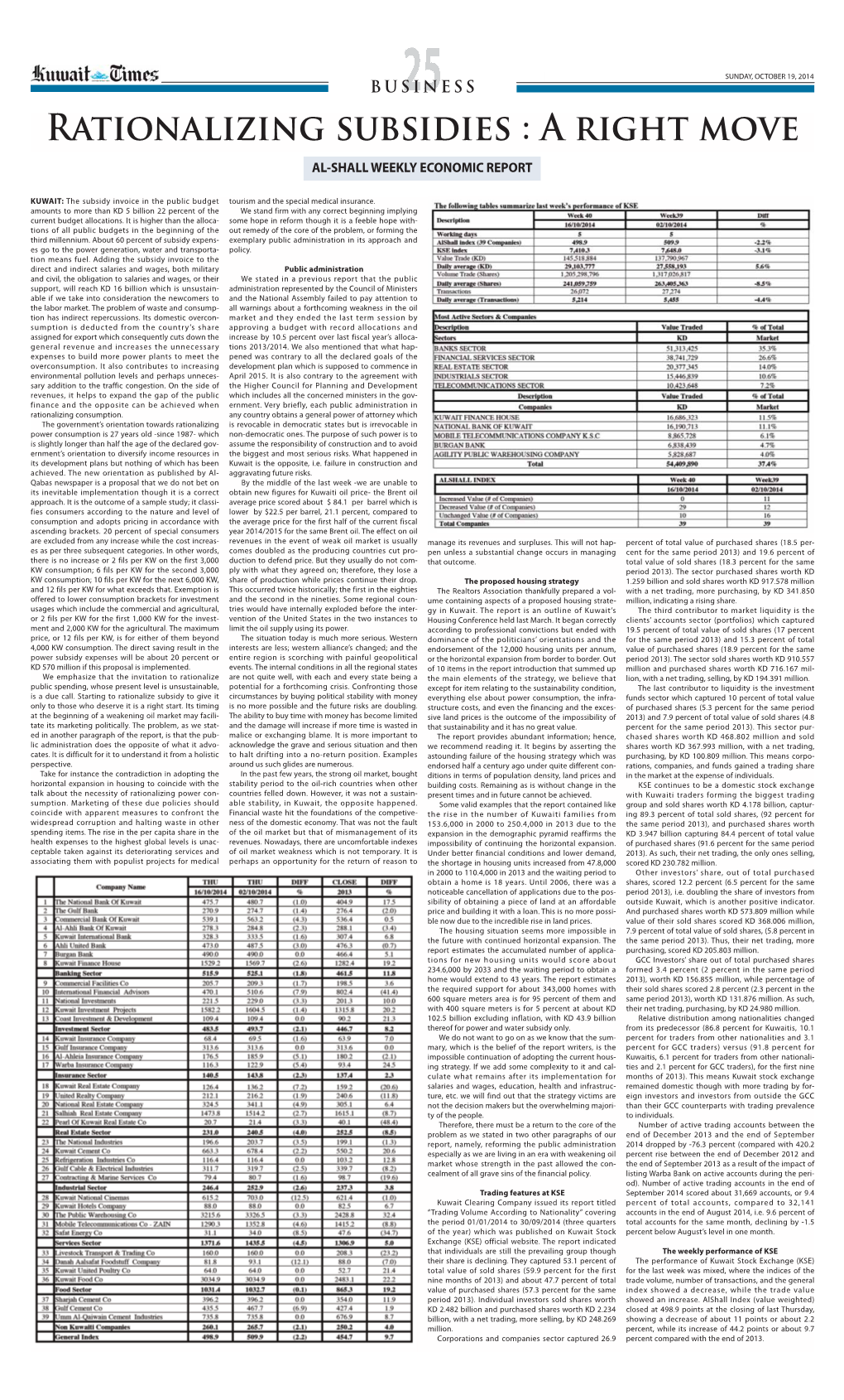 Rationalizing Subsidies : a Right Move