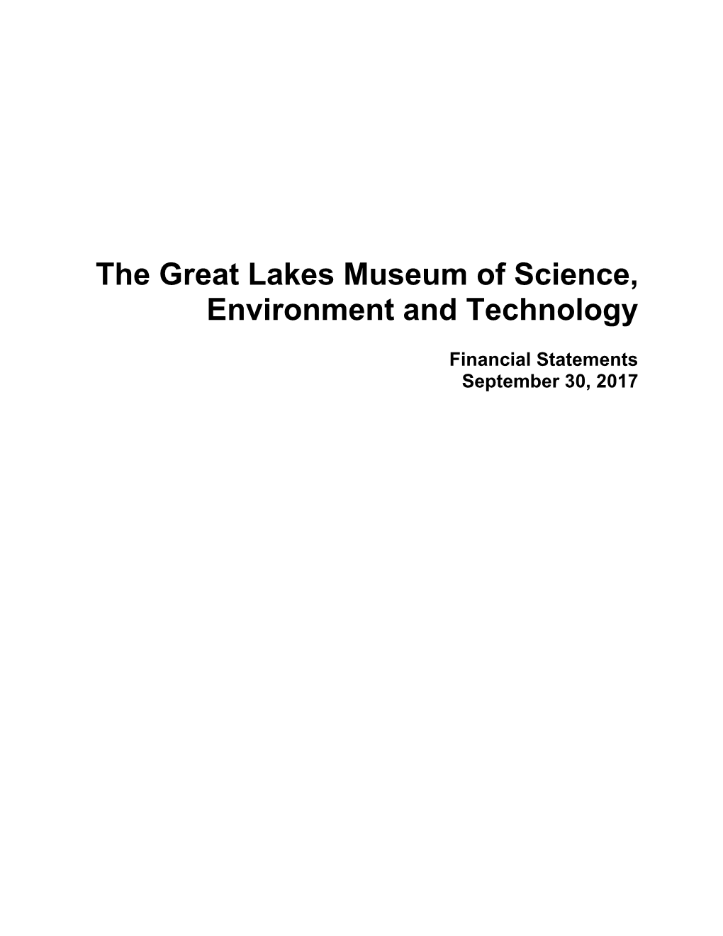 The Great Lakes Museum of Science, Environment and Technology