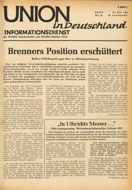 UID Jg. 20 1966 Nr. 20, Union in Deutschland