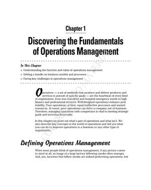 Discovering the Fundamentals of Operations Management
