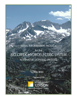 Big Creek Hydroelectric System Alternative Licensing Process