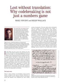 Lost Without Translation: Why Codebreaking Is Not Just a Numbers Game