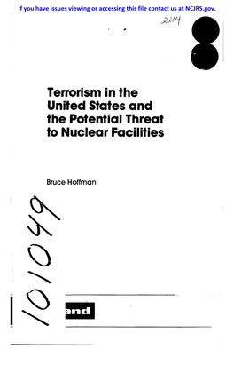 Terrorism in the United States and the Potential Threat to Nuclear Facilities