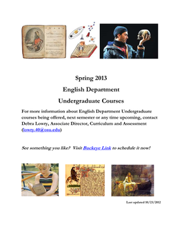 Spring 2013 English Department Undergraduate Courses