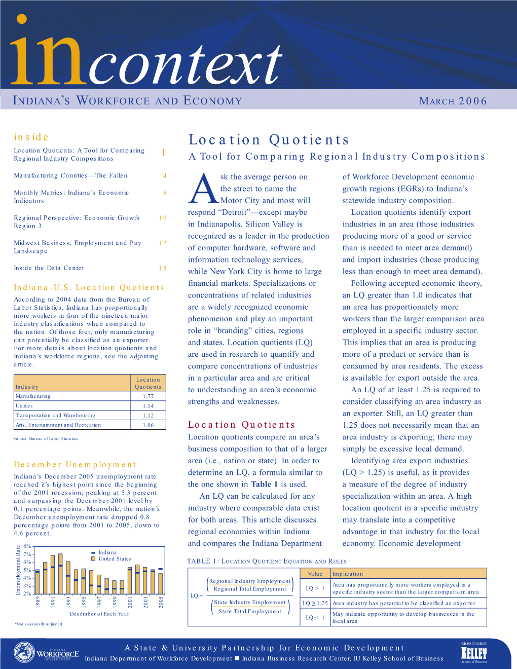 Location Quotients Location Quotients: a Tool for Comparing 1 Regional Industry Compositions a Tool for Comparing Regional Industry Compositions