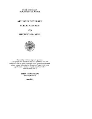 Public Records and Meetings Manual
