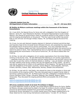 Syrian Crisis United Nations Response