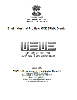 Brief Industrial Profile of KODERMA District