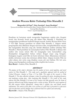 Analisis Wacana Kritis Terhadap Film Munafik 2