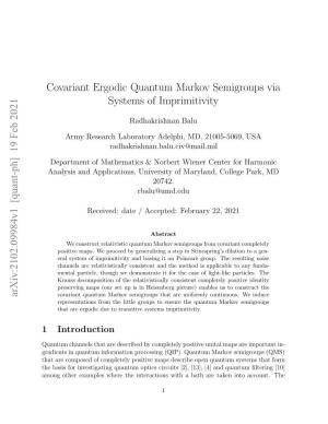 Covariant Ergodic Quantum Markov Semigroups Via Systems of Imprimitivity