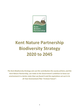 Kent Nature Partnership Biodiversity Strategy 2020 to 2045