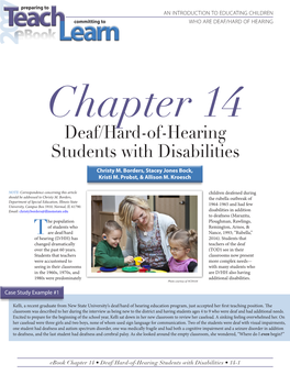 Chapter 14: Deaf/Hard-Of-Hearing Students with Disabilities
