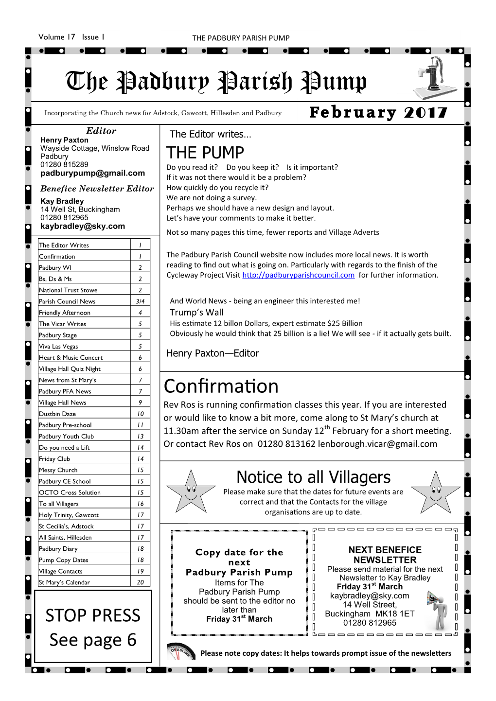 The Padbury Parish Pump Page 1