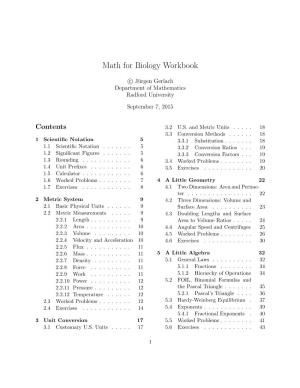 Math for Biology Workbook