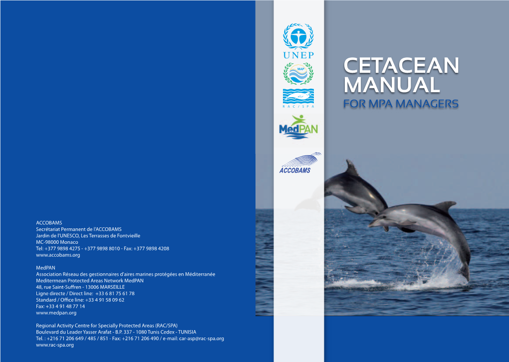 Cetacean Manual for Mpa Managers