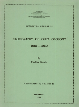Bibliography of Ohio Geology 1951