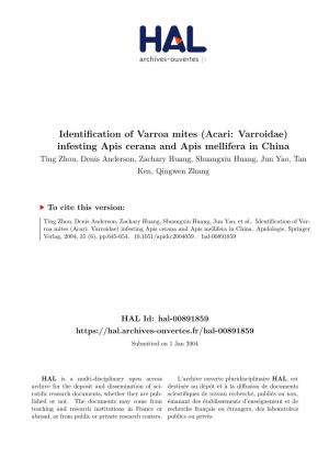 Identification of Varroa Mites