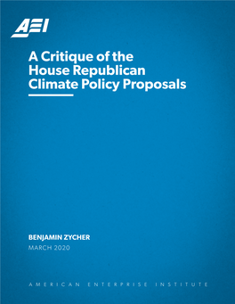 A Critique of the House Republican Climate Policy Proposals