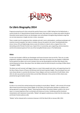 Ex Libris Biography 2014