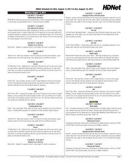 Hdnet Schedule for Mon. August 8, 2011 to Sun. August 14, 2011