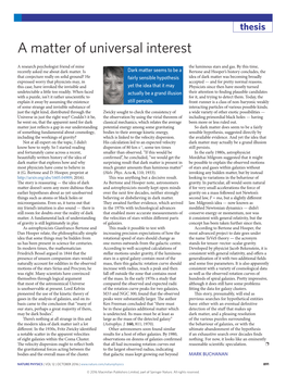 A Matter of Universal Interest