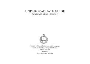 Undergraduate Guide Academic Year - 2016/2017