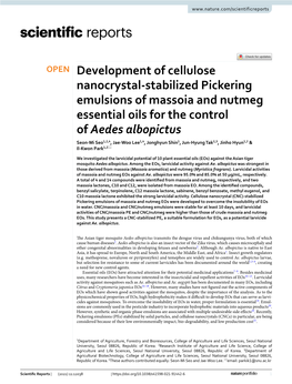 Development of Cellulose Nanocrystal-Stabilized Pickering