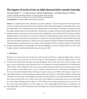 The Impact of Sea-Level Rise on Tidal Characteristics Around Australia Alexander Harker1,2, J