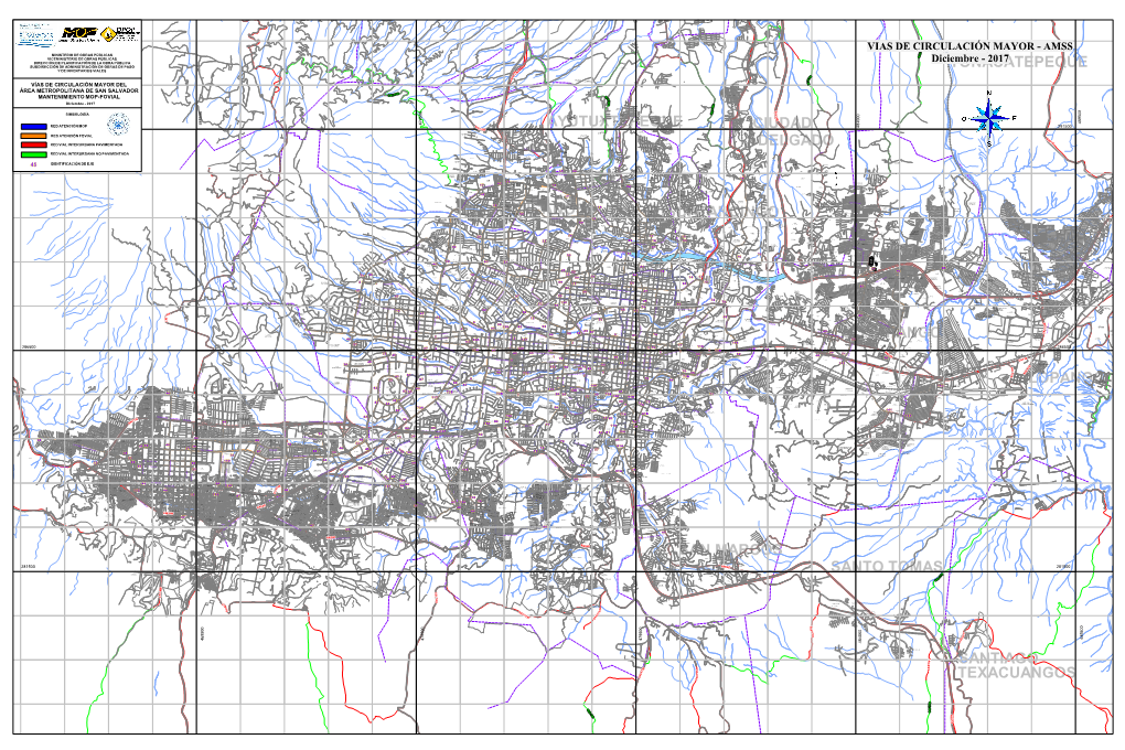 Mapa Proyección Calles De San Salvador