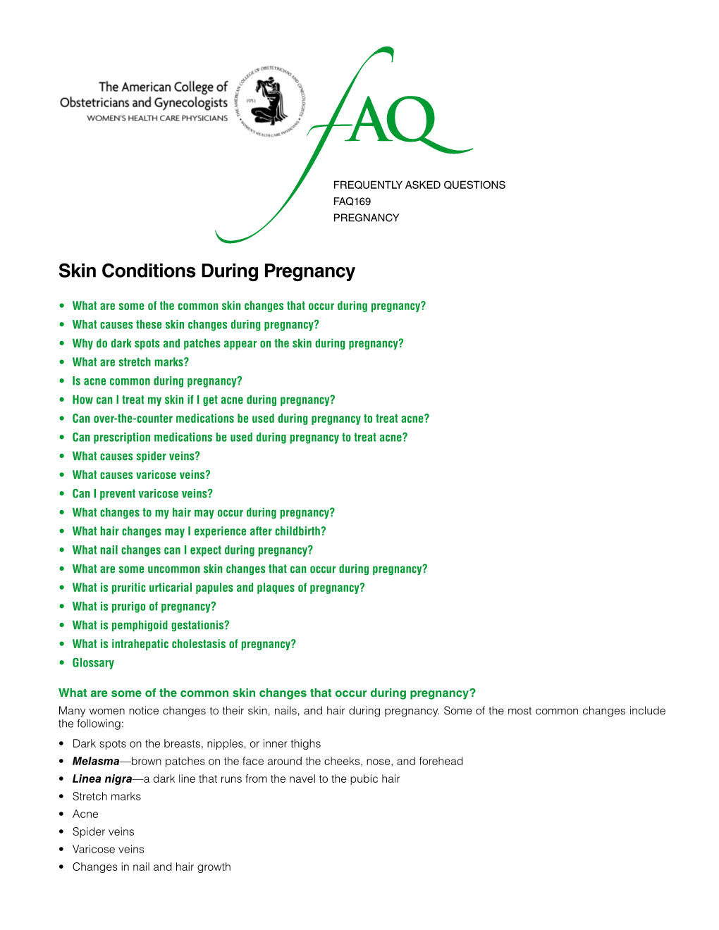 Skin Conditions During Pregnancy