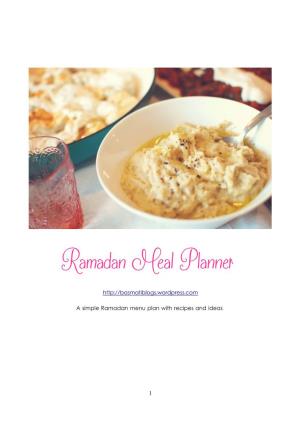 Ramadan Meal Planner