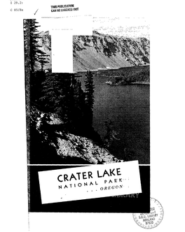 CRATER LAKE V ?E G C; 3 N a T Ion