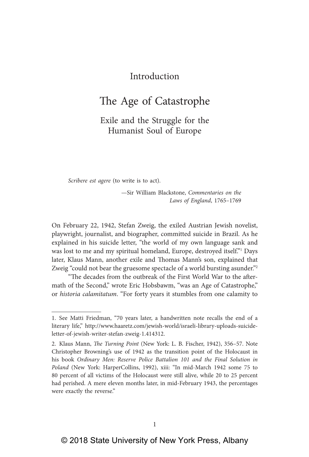 The Age of Catastrophe Exile and the Struggle for the Humanist Soul of Europe