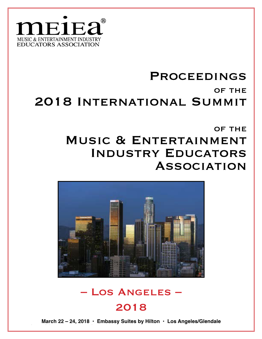 Proceedings 2018 International Summit Music & Entertainment