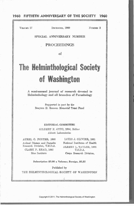 The Helminthological Society of Washington