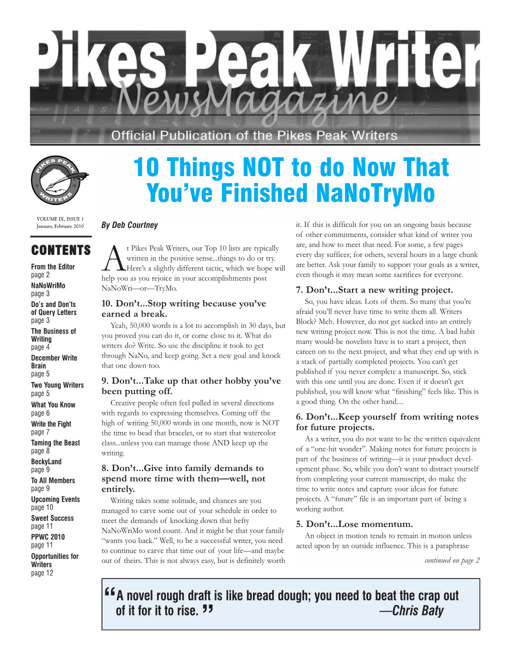 10 Things NOT to Do Now That You've Finished Nanotrymo