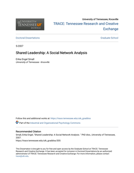 Shared Leadership: a Social Network Analysis