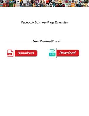 Facebook Business Page Examples