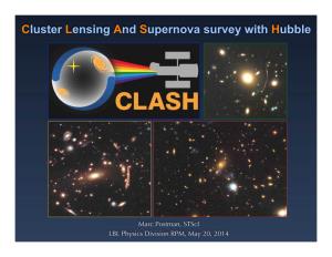 Cluster Lensing and Supernova Survey with Hubble