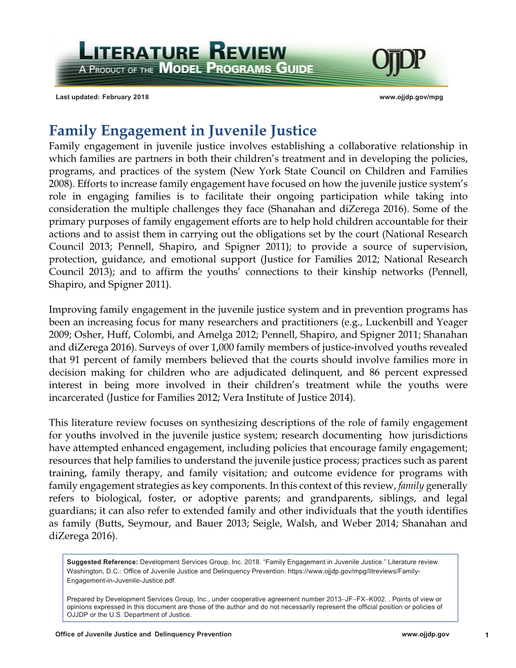 Family Engagement in Juvenile Justice