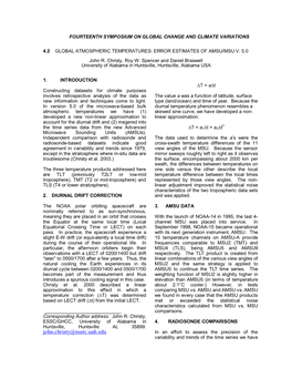 John.Christy@Nsstc.Uah.Edu in an Effort to Assess the Precision of the Variability and Trends of the Time Series We Have