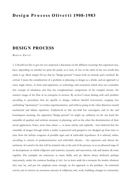 Design Process Olivetti 1908-1983 DESIGN PROCESS