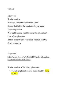 Topics: Keywords Brief Overview How Was Ireland Ruled Around 1500