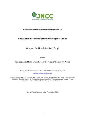 Guidelines for Selection of Biological Sssis: Chapter 14 Non-Lichenised