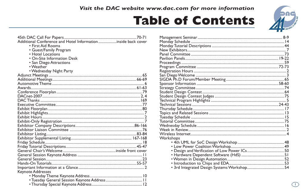 Table of Contents