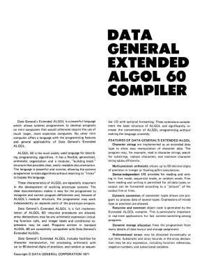 Data General Extended Algol 60 Compiler